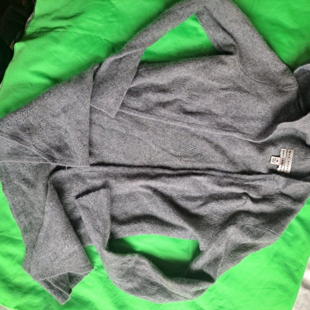 100% Cashmere Sweater Grey with Hood Size M - Picture 7 of 7